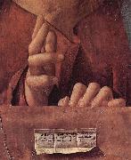Antonello da Messina Salvator mundi, Detail painting